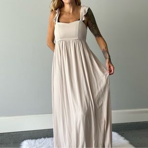 Show Me Your Mumu Cream Maxi Bridesmaid Dress